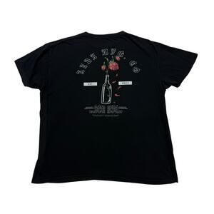 LIRA Shirt Mens XL Black Flower Vacant Unknown Short Sleeve Cotton Crew Neck